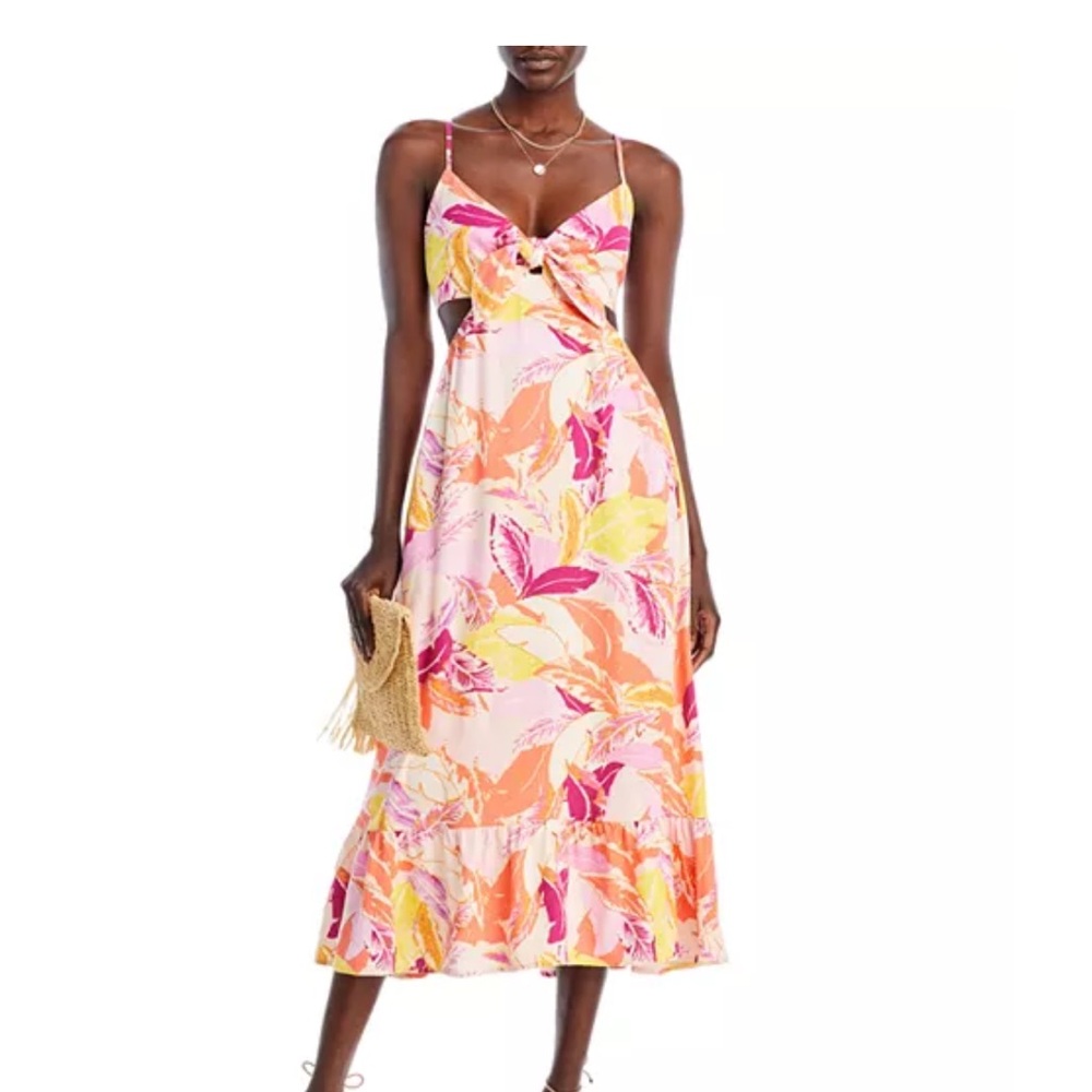 Floral Pink and Yellow Women's Dress